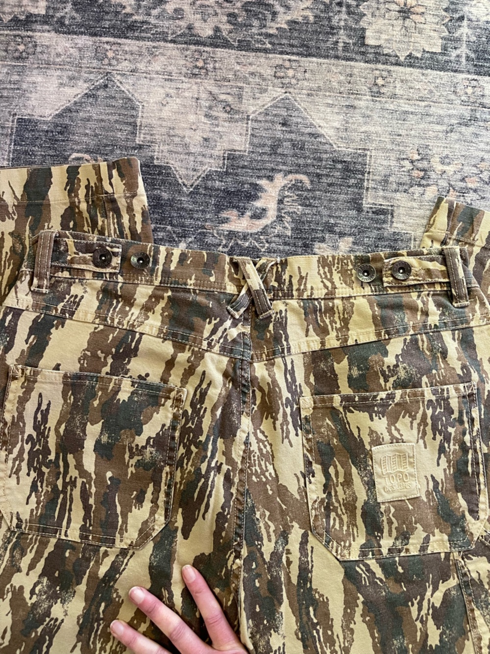Topo Designs Women’s Brown Camo Utility Dirt Wide Leg Pants - Picture 7 of 11